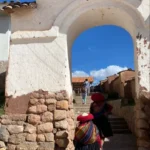 Chinchero Colonial Arch Quechua Woman Cusco