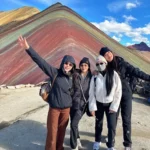 Tourists Vinicunca Rainbow Mountain Cusco Peru